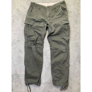 Uniqlo Cargo Pants Mens Large Green Baggy Drawstring Outdoors